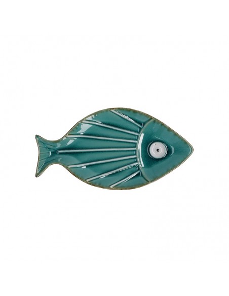 Tris di piatti decorativi in ceramica a forma di pesce L 24/27 cm - SUSANITA by Rituali Domestici