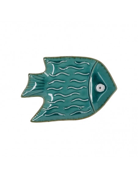 Tris di piatti decorativi in ceramica a forma di pesce L 24/27 cm - SUSANITA by Rituali Domestici
