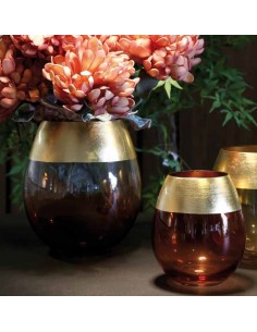 Vaso in vetro bordo dorato h 20,5 cm - BORDORATO L by Rituali Domestici 2