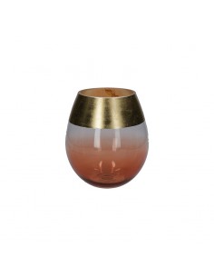 Vaso in vetro bordo dorato h 20,5 cm - BORDORATO L by Rituali Domestici