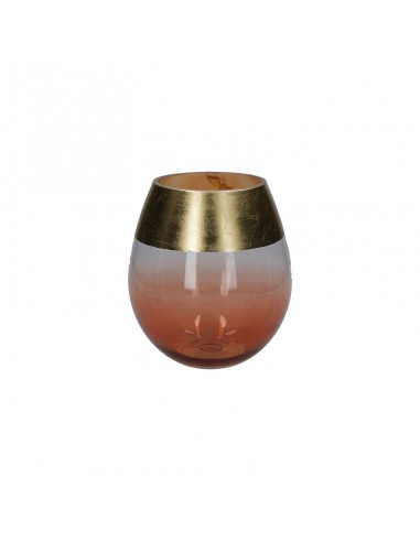 Vaso in vetro bordo dorato h 20,5 cm - BORDORATO L by Rituali Domestici