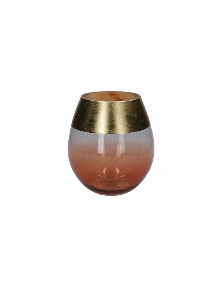 Vaso in vetro bordo dorato h 20,5 cm - BORDORATO L by Rituali Domestici