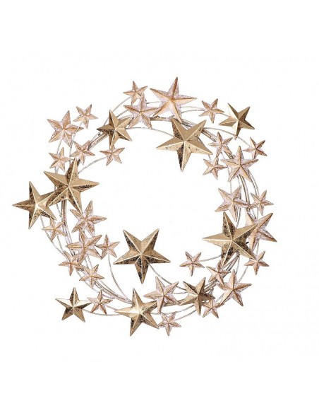 Ghirlanda di stelle in metallo dorato diam 44 cm - STELLASTELLINA L by Rituali Domestici