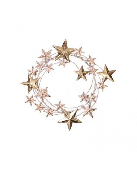 Ghirlanda di stelle dorata in metallo diam 31 cm - STELLASTELLINA M by Rituali Domestici