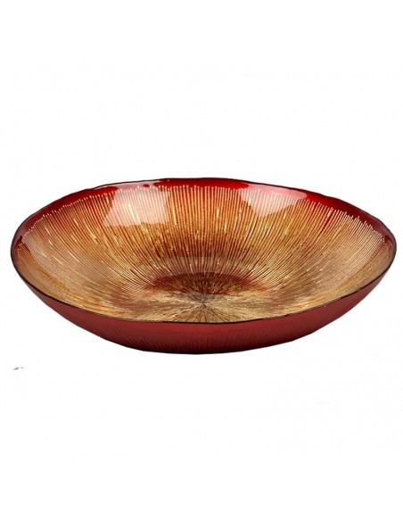 Centrotavola in vetro rosso/oro diam 33 cm - MIDA by Rituali Domestici