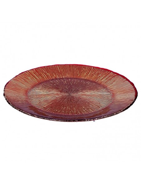 Vassoio in vetro rosso/oro diam 33 cm - MIDA by Rituali Domestici