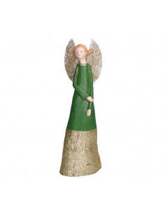 Statua angelo in resina con abito verde h 27 cm - GRETA S by Rituali Domestici