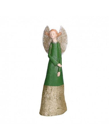 Statua angelo in resina con abito verde h 27 cm - GRETA S by Rituali Domestici