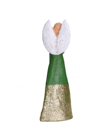 Statua angelo in resina con abito verde h 27 cm - GRETA S by Rituali Domestici