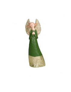 Statua angelo in resina con abito verde h 23 cm - GRETA XS by Rituali Domestici