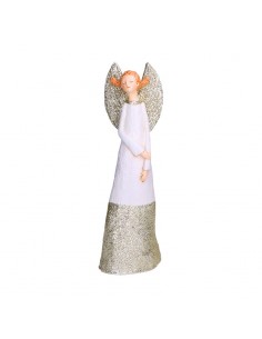 Statua angelo in resina con abito bianco h 27 cm - GRETA S by Rituali Domestici