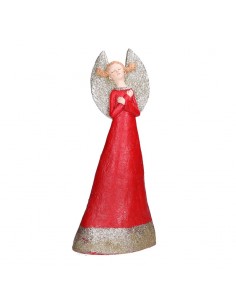 Statua angelo in resina con abito rosso h 40 cm - GRETA XL by Rituali Domestici
