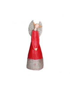 Statua angelo in resina con abito rosso h 32 cm - GRETA M by Rituali Domestici