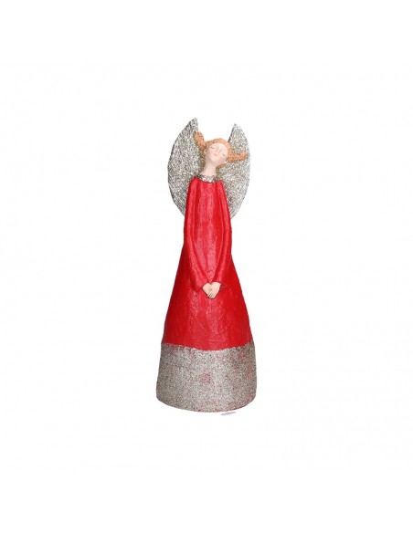 Statua angelo in resina con abito rosso h 32 cm - GRETA M by Rituali Domestici