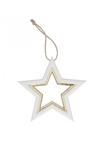 Decorazione stella da appendere bianco oro h 23 cm - STELLATA by Rituali Domestici