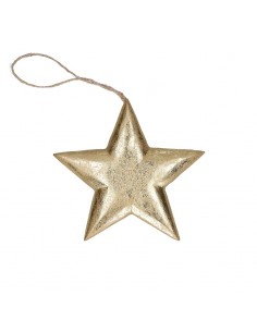 Stella da appendere in legno foglia oro h 14 cm - STELLATA by Rituali Domestici