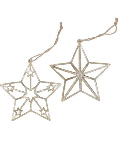 Stella da appendere in metallo 2 decori a scelta h 13 cm - STELLATA by Rituali Domestici