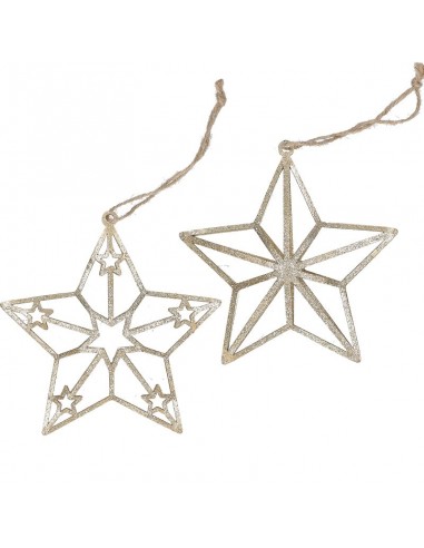 Stella da appendere in metallo 2 decori a scelta h 13 cm - STELLATA by Rituali Domestici