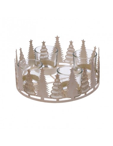 Porta T- light tondo centrotavola colore oro diam 18 cm - INCANTO by Rituali Domestici