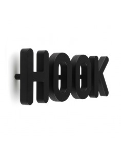 Set 4 ganci appendiabiti da parete colore nero - HOOK by Qualy