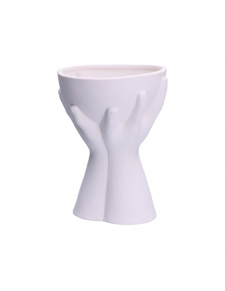 Cachepot in ceramica coppa con mani - LOVE by Rituali Domestici