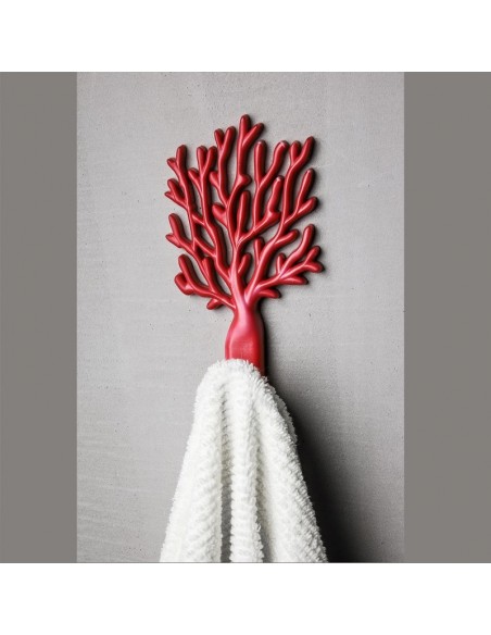 Gancio da parete corallo rosso - CORAL HOOK by Qualy