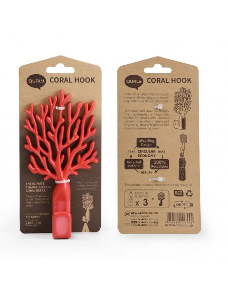 Gancio da parete corallo rosso - CORAL HOOK by Qualy