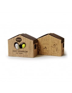2 portachiavi a forma di uccellino con supporto da parete - DUO SPARROW by QUALY 2