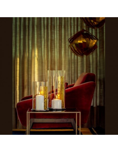 Lanterna per candela con foglio oro h 27 cm - DISERA M by Rituali Domestici