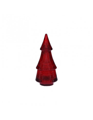 Porta candelina in vetro albero h 16 cm colore rosso - LUMELLA by Rituali Domestici