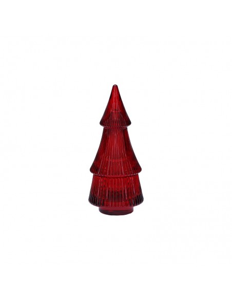 Porta candelina in vetro albero h 16 cm colore rosso - LUMELLA by Rituali Domestici