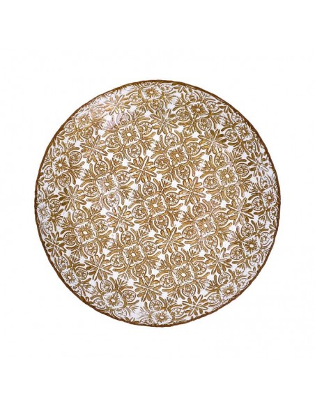 Centrotavola in vetro con decori oro diam 40 cm BEATRICE L by Rituali Domestici