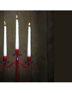 Candelabro a 3 bracci in vetro rosso con gocce h 35 cm - LUMINANDO by Rituali Domestici 2