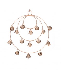 Decorazione da appendere 3 cerchi e sonagli diam. 28 cm - SUONETTO M by Rituali Domestici