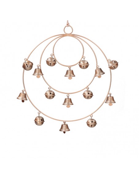 Decorazione da appendere 3 cerchi e sonagli diam. 28 cm - SUONETTO M by Rituali Domestici
