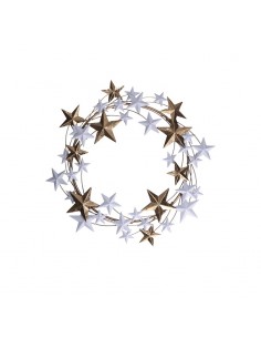 Ghirlanda di stelle in metallo colore oro/bianco diam 44 cm - STELLASTELLINA L by Rituali Domestici