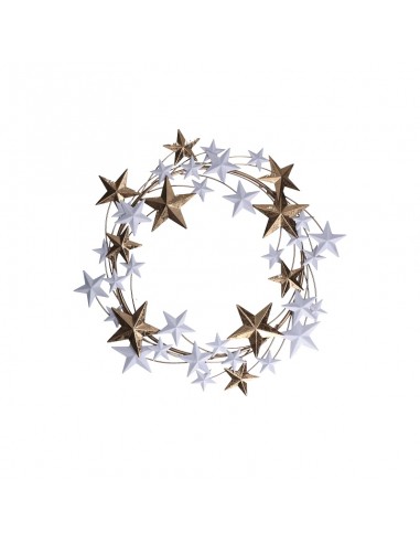 Ghirlanda di stelle in metallo colore oro/bianco diam 44 cm - STELLASTELLINA L by Rituali Domestici