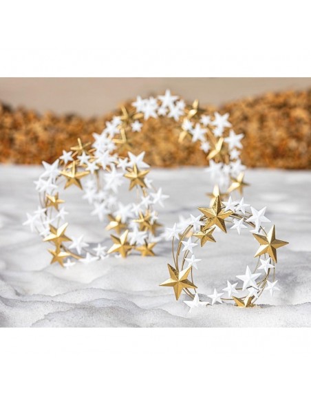 Ghirlanda di stelle in metallo colore oro/bianco diam 44 cm - STELLASTELLINA L by Rituali Domestici