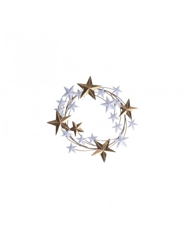 Ghirlanda di stelle in metallo colore oro/bianco diam 31 cm - STELLASTELLINA M by Rituali Domestici