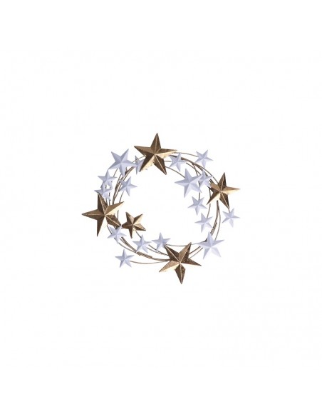 Ghirlanda di stelle in metallo colore oro/bianco diam 31 cm - STELLASTELLINA M by Rituali Domestici