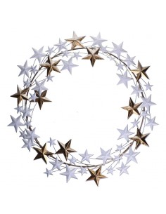 Ghirlanda di stelle in metallo colore oro/bianco diam 60 cm - STELLASTELLINA XL by Rituale Domestici