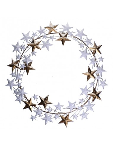 Ghirlanda di stelle in metallo colore oro/bianco diam 60 cm - STELLASTELLINA XL by Rituale Domestici