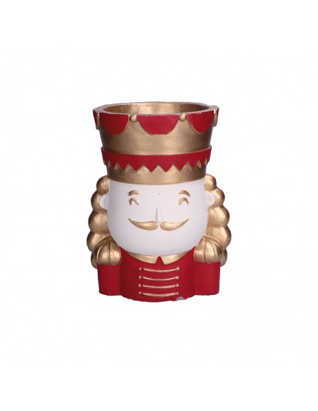 Cachepot LUI in cemento decorato h 22 cm - VIVALABANDA by Rituali Domestici