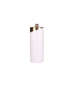 Fiaschetta decorativa in ceramica bianca e oro h 40 cm - OBLIQUAMENTE by Rituali Domestici
