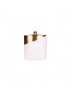 Fiaschetta decorativa in ceramica bianca e oro h 25  - OBLIQUAMENTE by Rituali Domestici
