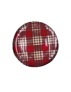 Piatto in vetro decorato oro/rosso Ø 32 cm - HIGHLAND by Rituali Domestici