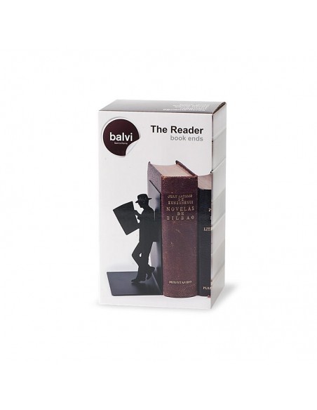 Fermalibri in metallo colore nero - THE READER by BALVI