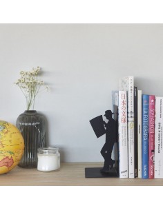 Fermalibri in metallo colore nero - THE READER by BALVI 2