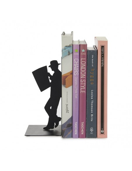 Fermalibri in metallo colore nero - THE READER by BALVI