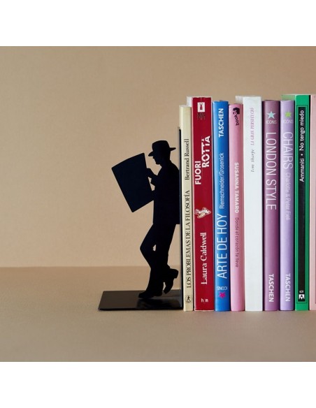 Fermalibri in metallo colore nero - THE READER by BALVI